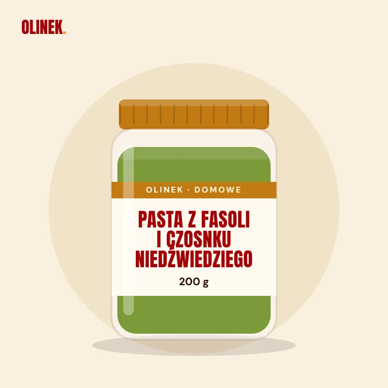 Pasta z fasoli i czosnku niedźwiedziego