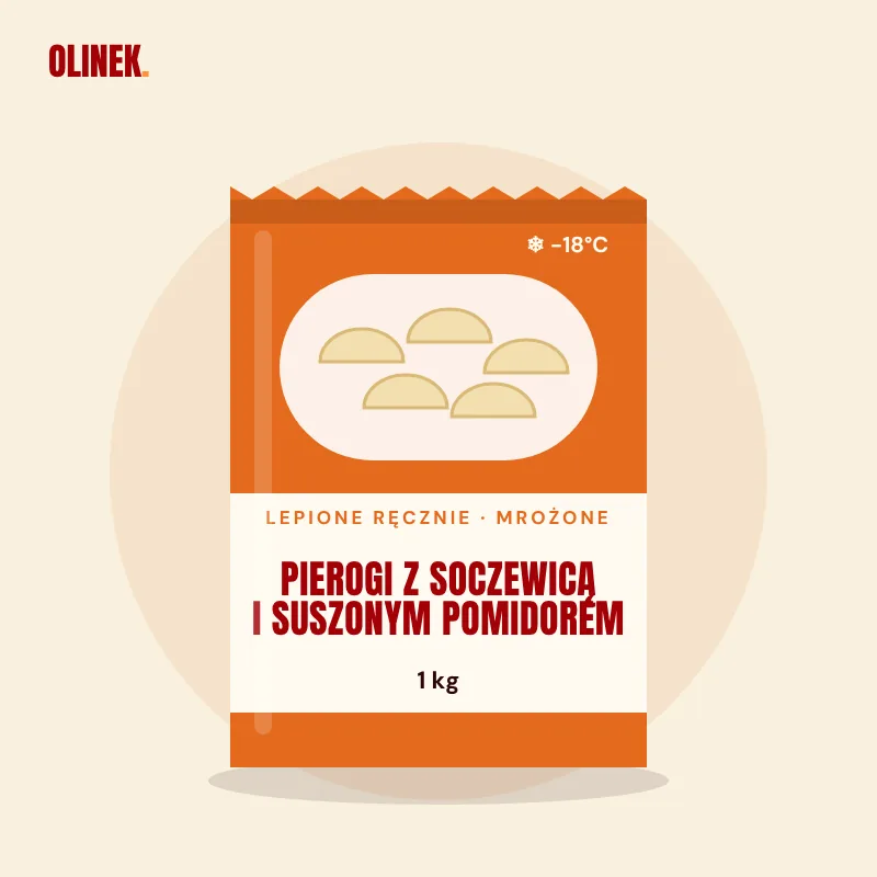 Pierogi z soczewicą i suszonym pomidorem